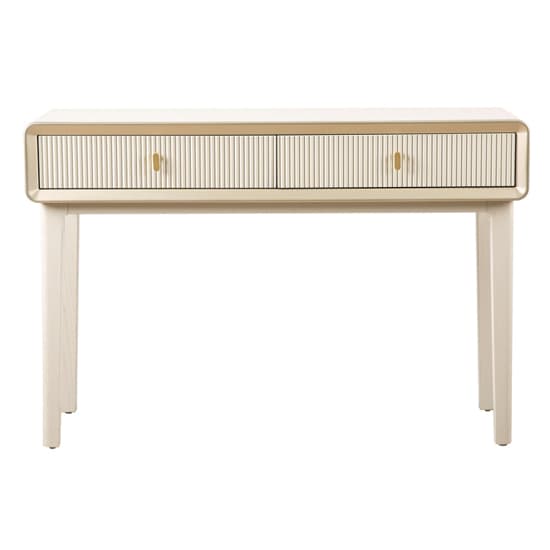 Aveiro Wooden Console Table With 2 Drawers In Cream Elm_2