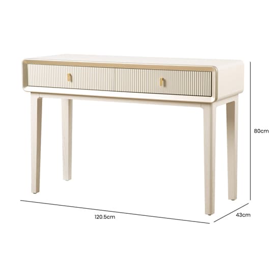 Aveiro Wooden Console Table With 2 Drawers In Cream Elm_6
