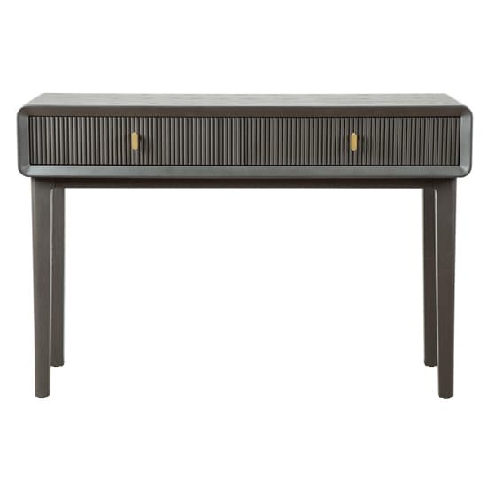 Aveiro Wooden Console Table With 2 Drawers In Smoked Grey Elm_2