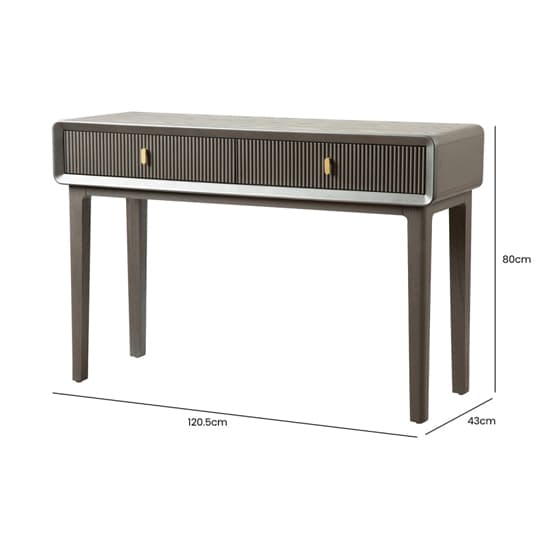 Aveiro Wooden Console Table With 2 Drawers In Smoked Grey Elm_6