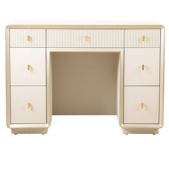 Aveiro Wooden Dressing Table With 7 Drawers In Cream Elm_2