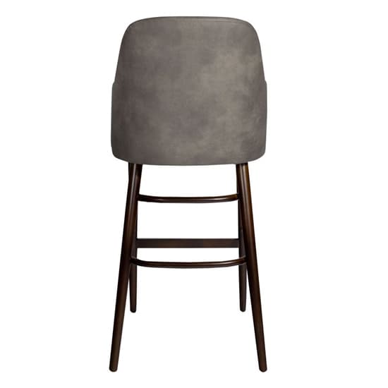 Avelay Vintage Steel Grey Faux Leather Bar Stools In Pair_4