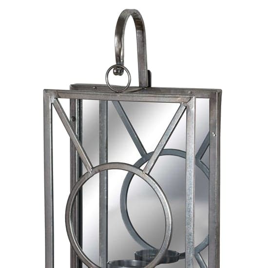 Aventis Rectangular Mirrored Tealight Holder In Antique Silver_2