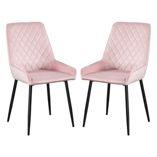 Avah Baby Pink Velvet Dining Chairs In Pair_1