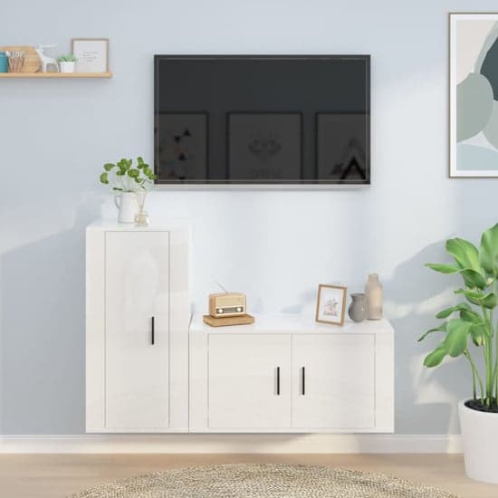 Avery High Gloss Entertainment Unit Wall Hung In White_1