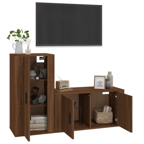 Avery Wooden Entertainment Unit Wall Hung In Brown Oak_3