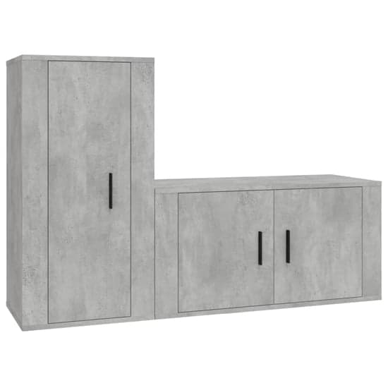 Avery Wooden Entertainment Unit Wall Hung In Concrete Effect_2