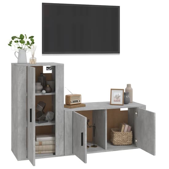 Avery Wooden Entertainment Unit Wall Hung In Concrete Effect_3