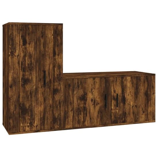 Avery Wooden Entertainment Unit Wall Hung In Smoked Oak_2