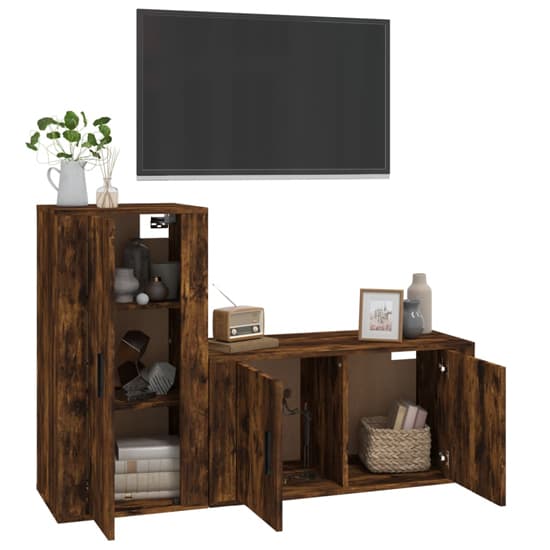 Avery Wooden Entertainment Unit Wall Hung In Smoked Oak_3