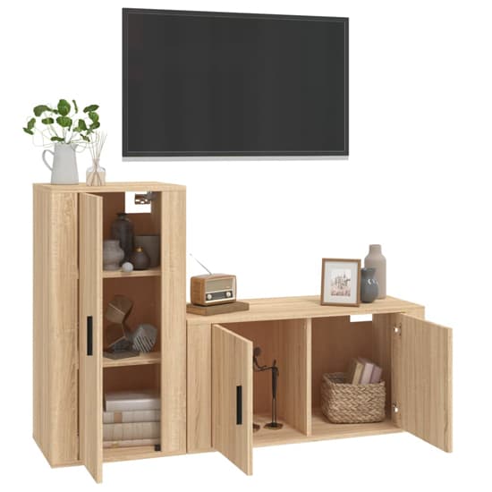Avery Wooden Entertainment Unit Wall Hung In Sonoma Oak_3