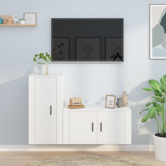 Avery Wooden Entertainment Unit Wall Hung In White_1