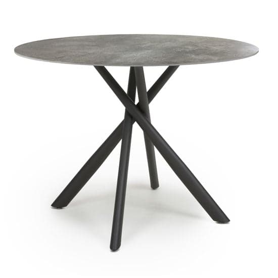 Accro Round Glass Top Dining Table In Grey_2