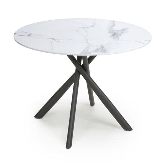 Accro Round Glass Top Dining Table In White_1