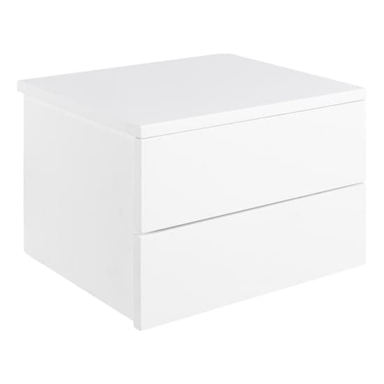 Aviana Wall Hung Wooden Bedside Cabinet With 2 Drawers In White_2