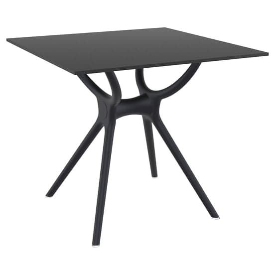 Aviemore Outdoor Square 80cm Wooden Dining Table In Black_1