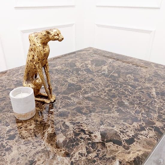 Avila Brown Marble Dining Table With Polished Pedestal Base_2