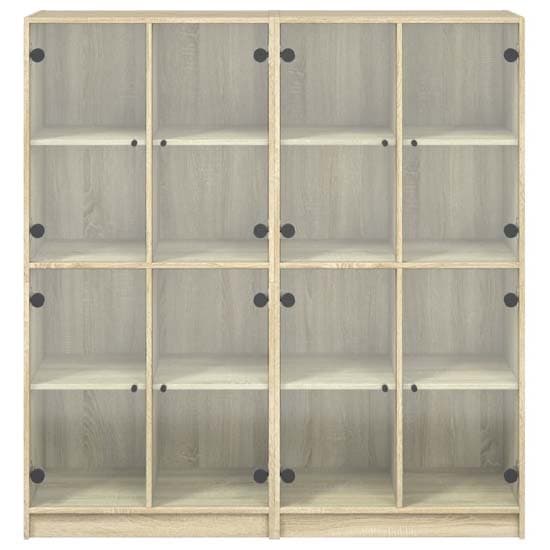 Avila Wooden Bookcase With 8 Glass Doors In Sonoma Oak_6