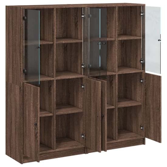 Avila Wooden Bookcase With Doors In Brown Oak_4