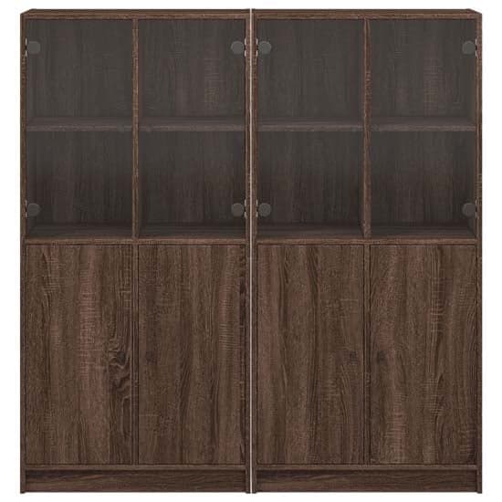 Avila Wooden Bookcase With Doors In Brown Oak_5