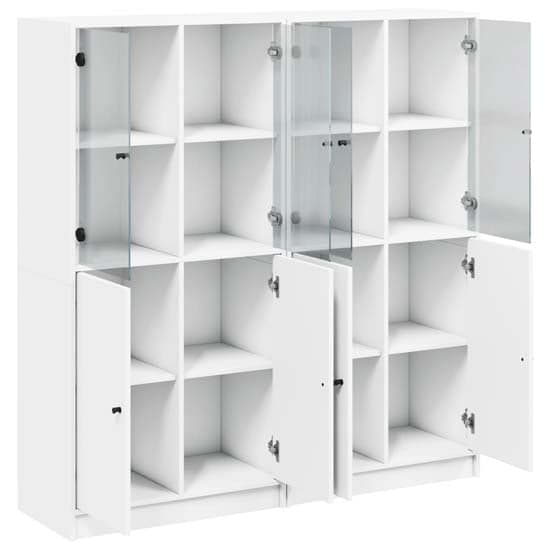 Avila Wooden Bookcase With Doors In White_4