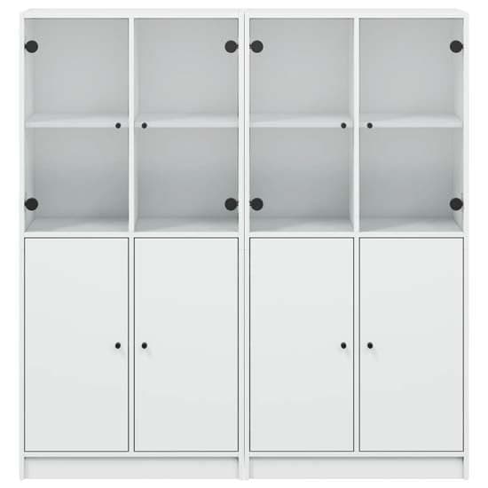 Avila Wooden Bookcase With Doors In White_5