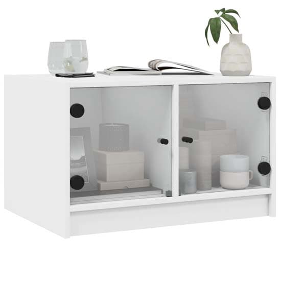 Avila Wooden Coffee Table With 2 Glass Doors In White_3