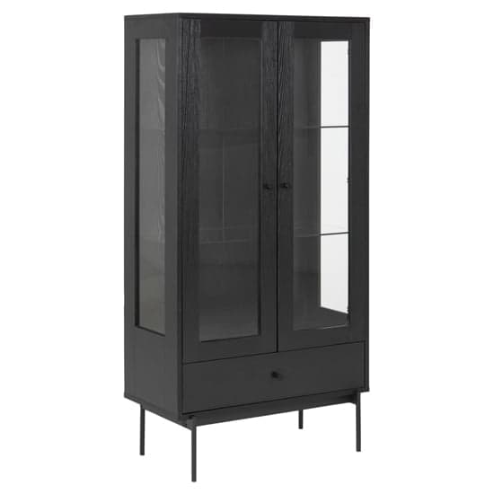 Avila Wooden Display Cabinet With 2 Doors In Ash Black_2