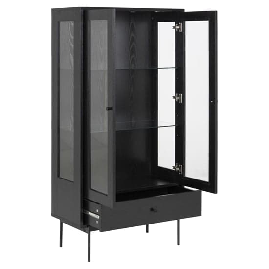 Avila Wooden Display Cabinet With 2 Doors In Ash Black_3
