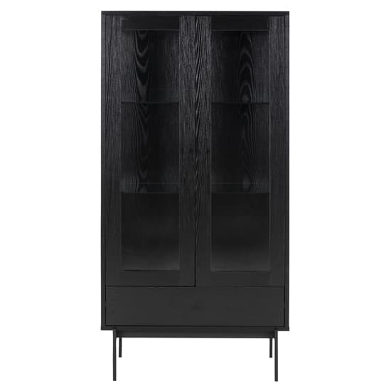 Avila Wooden Display Cabinet With 2 Doors In Ash Black_4