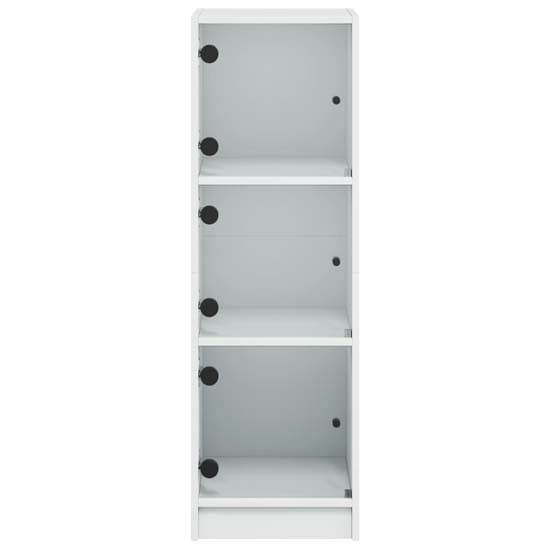 Avila Wooden Highboard With 3 Glass Doors In White_5