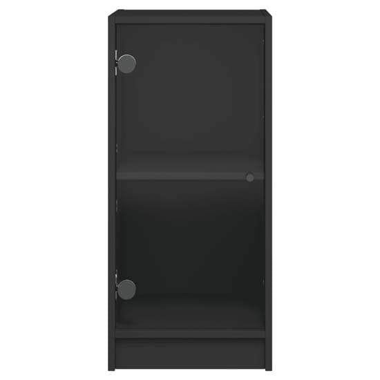 Avila Wooden Side Cabinet With 1 Glass Door In Black_5