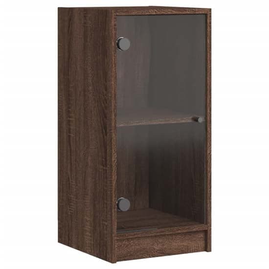 Avila Wooden Side Cabinet With 1 Glass Door In Brown Oak_2