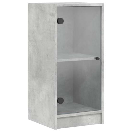 Avila Wooden Side Cabinet With 1 Glass Door In Concrete Effect_2