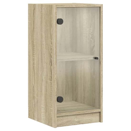 Avila Wooden Side Cabinet With 1 Glass Door In Sonoma Oak_2