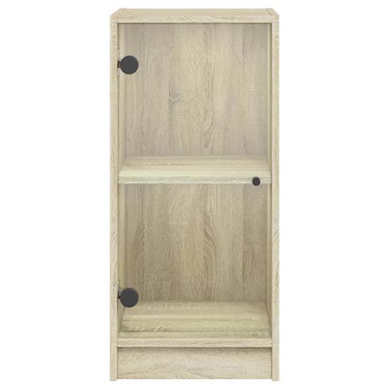 Avila Wooden Side Cabinet With 1 Glass Door In Sonoma Oak_5