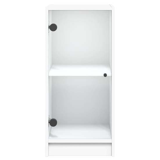 Avila Wooden Side Cabinet With 1 Glass Door In White_5