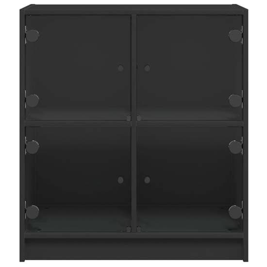 Avila Wooden Side Cabinet With 4 Glass Doors In Black_4