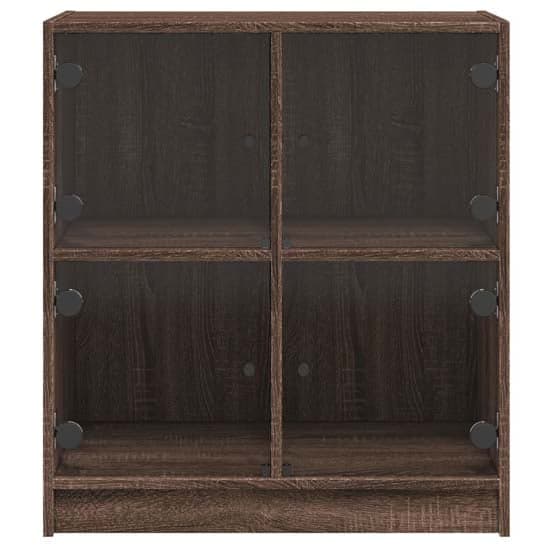 Avila Wooden Side Cabinet With 4 Glass Doors In Brown Oak_4