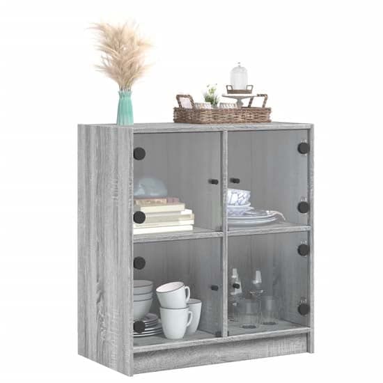 Avila Wooden Side Cabinet With 4 Glass Doors In Grey Sonoma Oak_2