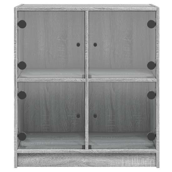 Avila Wooden Side Cabinet With 4 Glass Doors In Grey Sonoma Oak_4