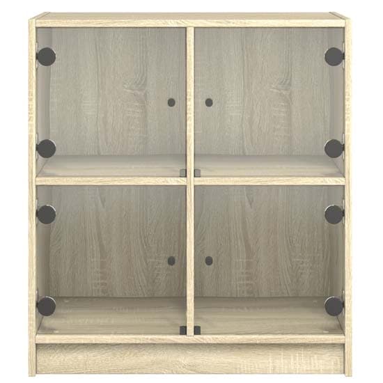 Avila Wooden Side Cabinet With 4 Glass Doors In Sonoma Oak_4