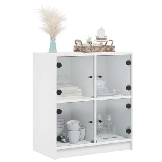 Avila Wooden Side Cabinet With 4 Glass Doors In White_2