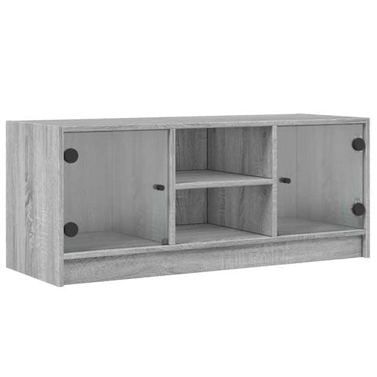 Avila Wooden TV Stand With 2 Glass Doors In Grey Sonoma Oak_2