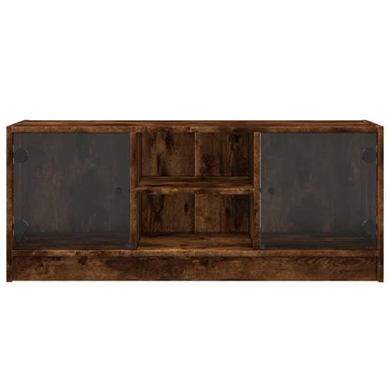 Avila Wooden TV Stand With 2 Glass Doors In Smoked Oak_5
