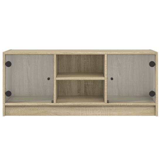 Avila Wooden TV Stand With 2 Glass Doors In Sonoma Oak_5