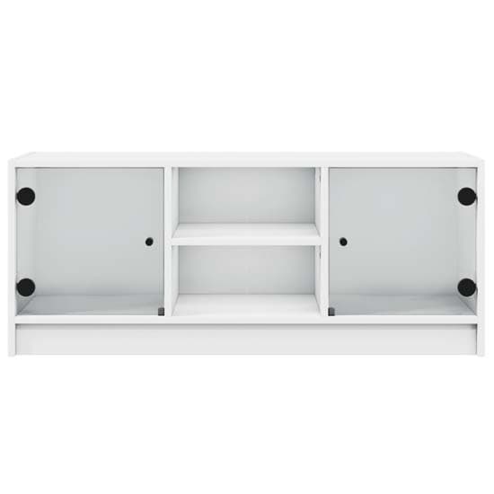 Avila Wooden TV Stand With 2 Glass Doors In White_5