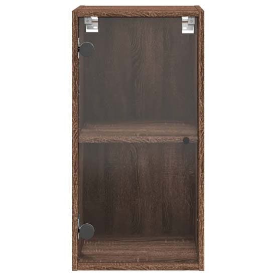 Avila Wooden Wall Cabinet With 1 Glass Door In Brown Oak_5