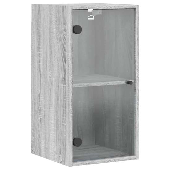 Avila Wooden Wall Cabinet With 1 Glass Door In Grey Sonoma Oak_2