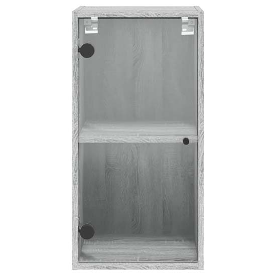 Avila Wooden Wall Cabinet With 1 Glass Door In Grey Sonoma Oak_5